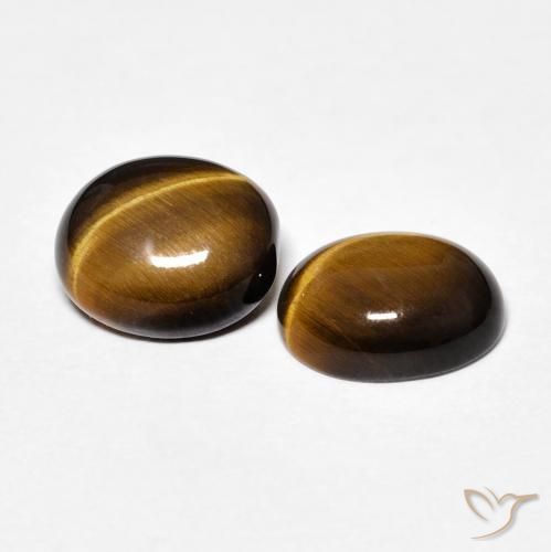أحجار عين النمر Medium Dark-Brown طبيعية، بيضوي، غير شفاف، وزنها 3.30 قيراط