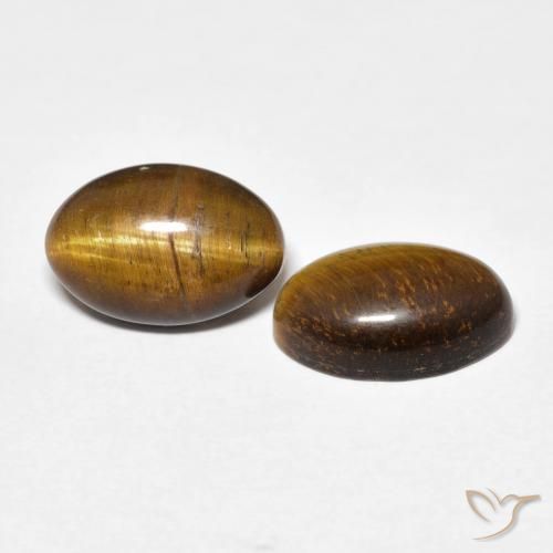 أحجار عين النمر Medium Dark-Brown طبيعية، بيضوي، غير شفاف، وزنها 7.36 قيراط