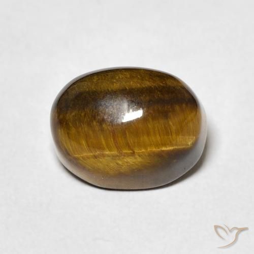 3.41ct طبيعي بنى متوسط عين النمر, بيضوي, غير شفاف
