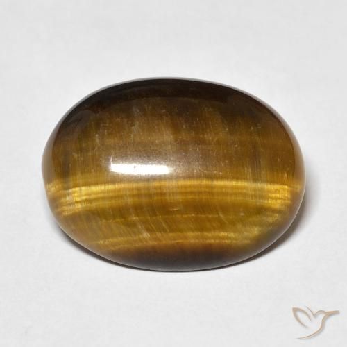 13.39ct طبيعي بني ذهبي عين النمر, بيضوي, غير شفاف