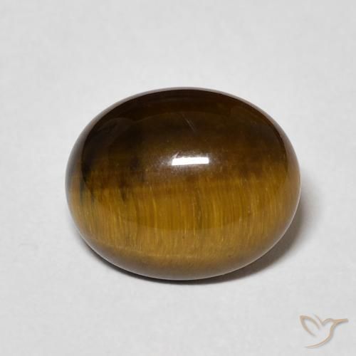 3.44ct طبيعي بنى متوسط عين النمر, بيضوي, غير شفاف