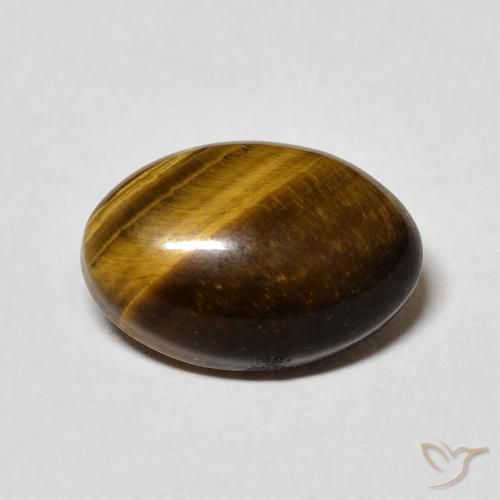 3.84ct طبيعي بني ذهبي عين النمر, بيضوي, غير شفاف