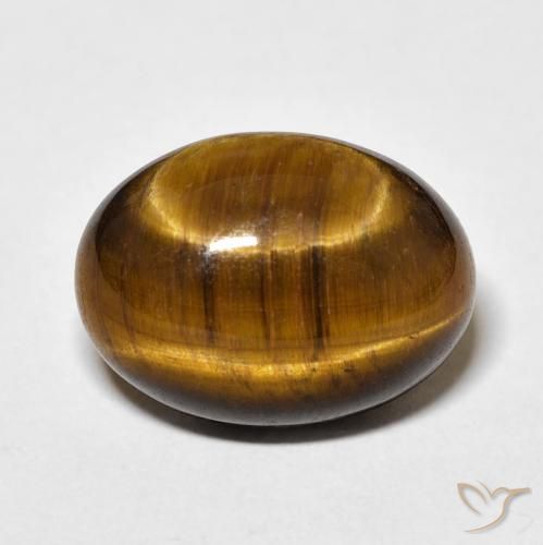 9.88ct طبيعي بنى متوسط عين النمر, بيضوي, غير شفاف