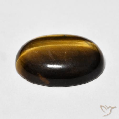 عين النمر Medium Dark-Brown طبيعي، بيضوي، 14.75 قيراط، غير شفاف
