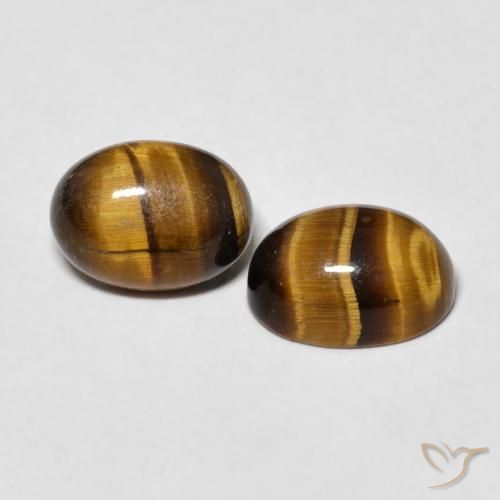 أحجار عين النمر Medium Dark-Brown طبيعية، بيضوي، غير شفاف، وزنها 2.69 قيراط