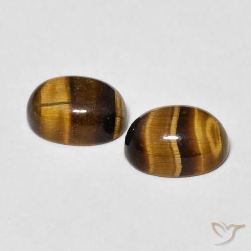 أحجار عين النمر Medium Dark-Brown طبيعية، بيضوي، غير شفاف، وزنها 2.69 قيراط
