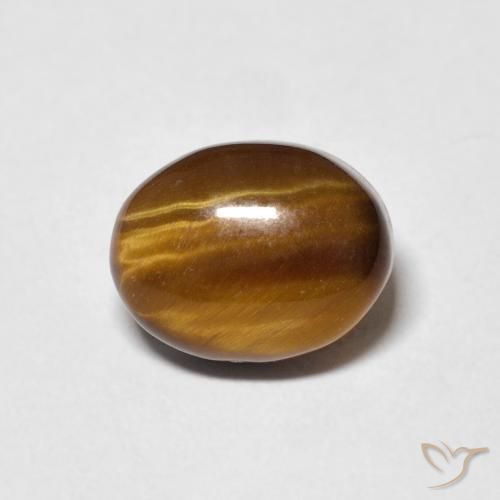 3.08ct طبيعي بني مصفر عين النمر, بيضوي, غير شفاف