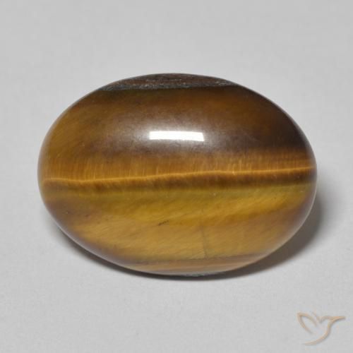 8.67ct طبيعي بني مصفر عين النمر, بيضوي, غير شفاف
