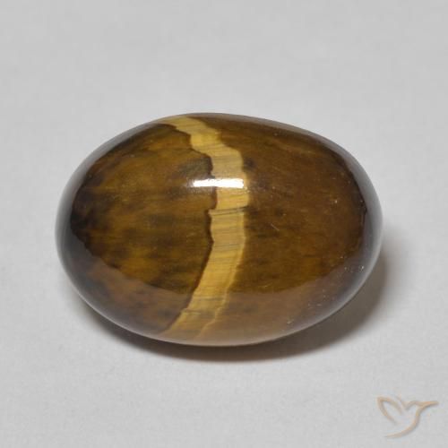 5.85ct طبيعي بني ذهبي عين النمر, بيضوي, غير شفاف
