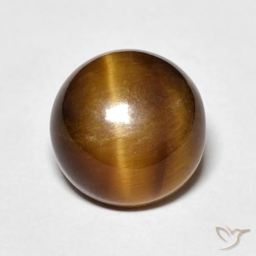 4.24ct طبيعي بنى متوسط عين النمر, دائري, غير شفاف