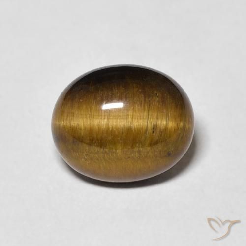 3.79ct طبيعي بنى متوسط عين النمر, بيضوي, غير شفاف