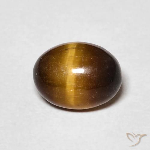 1.44ct طبيعي بني ذهبي عين النمر, بيضوي, غير شفاف