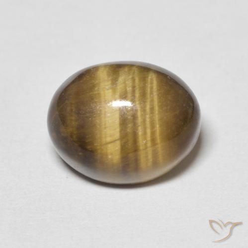 4.09ct طبيعي بنى متوسط عين النمر, بيضوي, غير شفاف