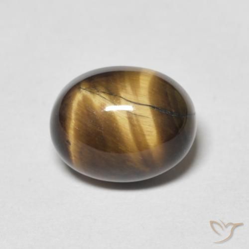 2.43ct طبيعي بني مصفر عين النمر, بيضوي, غير شفاف