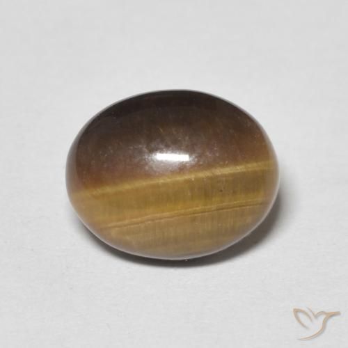 3.02ct طبيعي بني مصفر عين النمر, بيضوي, غير شفاف