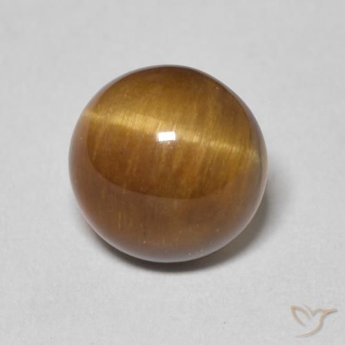 2.17ct طبيعي بنى متوسط عين النمر, دائري, غير شفاف