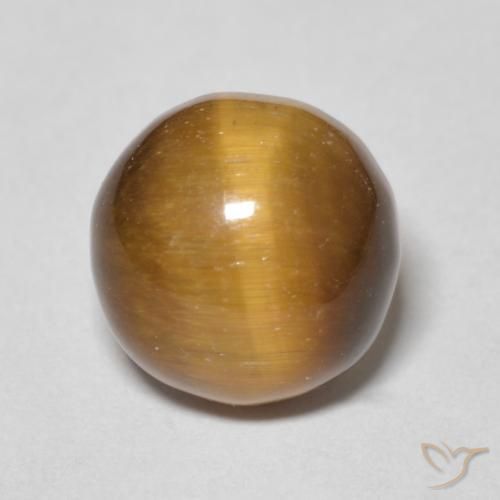 4.29ct طبيعي بنى دافئ عين النمر, دائري, غير شفاف