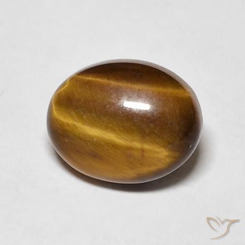 3.09ct طبيعي بنى متوسط عين النمر, بيضوي, غير شفاف