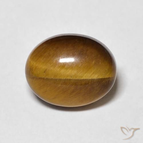 3.05ct طبيعي بني ذهبي عين النمر, بيضوي, غير شفاف