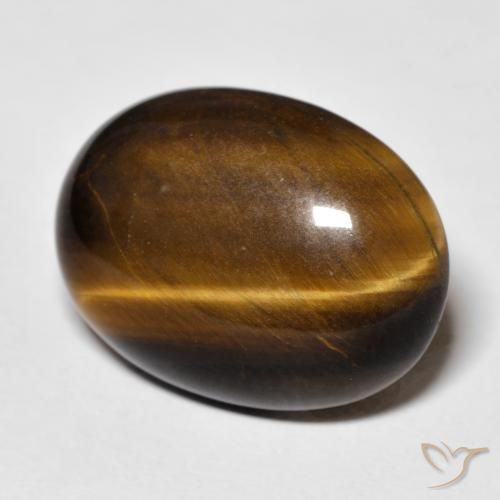 عين النمر Medium Dark-Brown طبيعي، بيضوي، 14.23 قيراط، غير شفاف