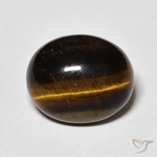 4.79ct طبيعي Medium Dark-Brown عين النمر, بيضوي, غير شفاف