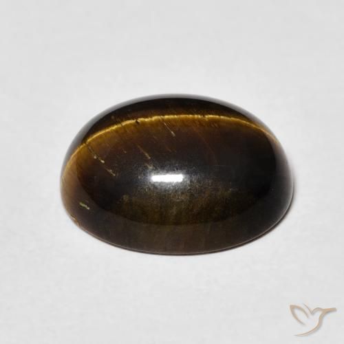 عين النمر Medium Dark-Brown طبيعي، بيضوي، 4.79 قيراط، غير شفاف
