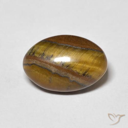 4.24ct طبيعي بني مصفر عين النمر, بيضوي, غير شفاف