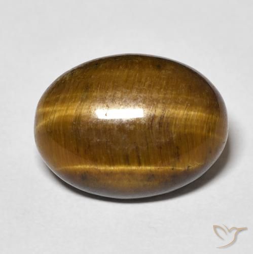 9.46ct طبيعي بني ذهبي عين النمر, بيضوي, غير شفاف