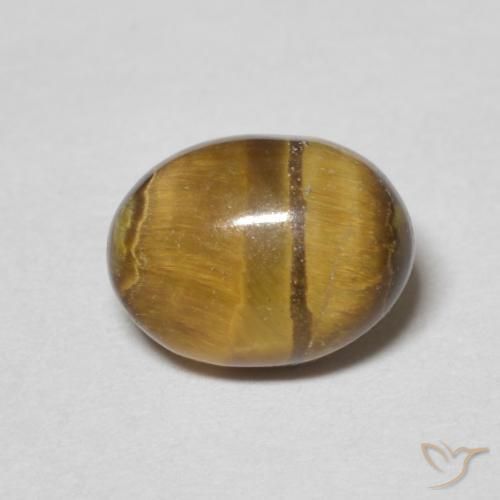 1.60ct طبيعي بنى دافئ عين النمر, بيضوي, غير شفاف