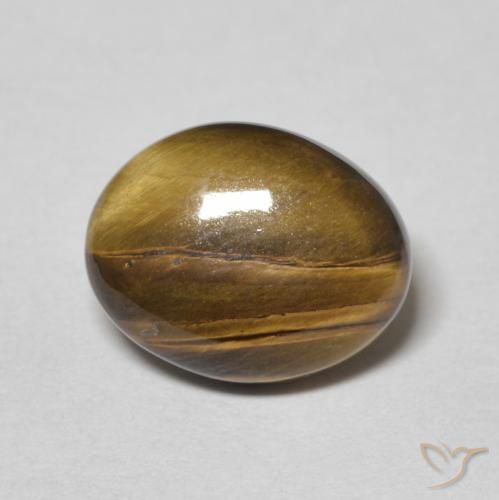 3.27ct طبيعي بني ذهبي عين النمر, بيضوي, غير شفاف
