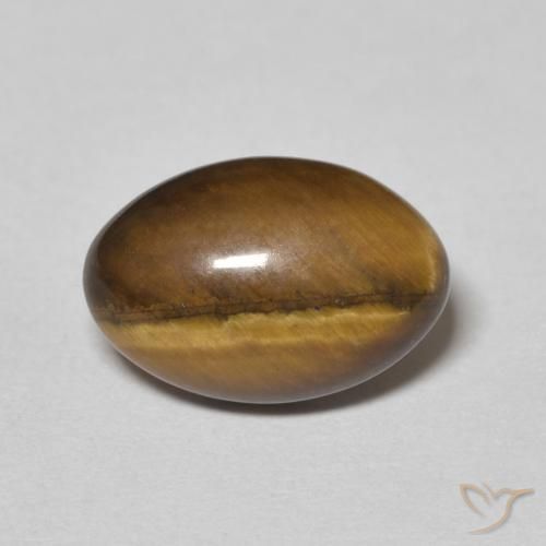 3.78ct طبيعي بني مصفر عين النمر, بيضوي, غير شفاف