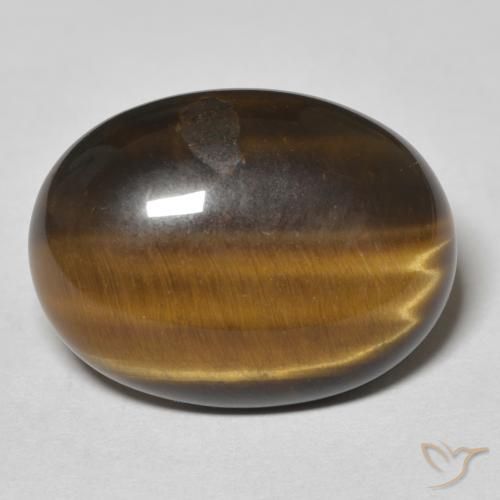 14.88ct طبيعي بني ذهبي عين النمر, بيضوي, غير شفاف