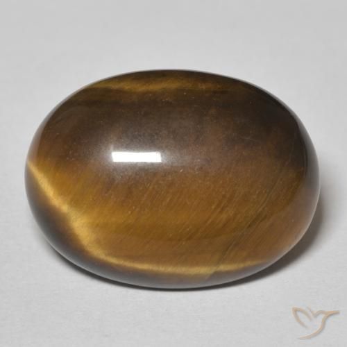 13.59ct طبيعي بني ذهبي عين النمر, بيضوي, غير شفاف