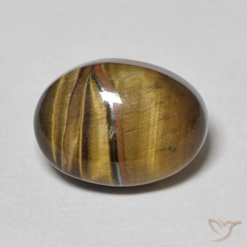 6.95ct طبيعي بني مصفر عين النمر, بيضوي, غير شفاف, Photo A