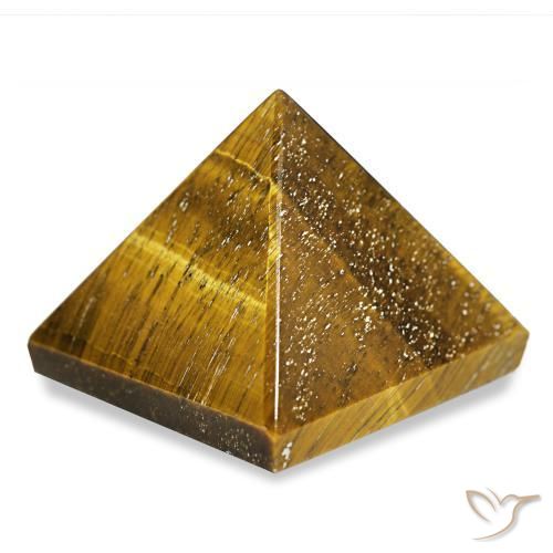 عين النمر بني ذهبي طبيعي، مربع، 76.33 قيراط، غير شفاف