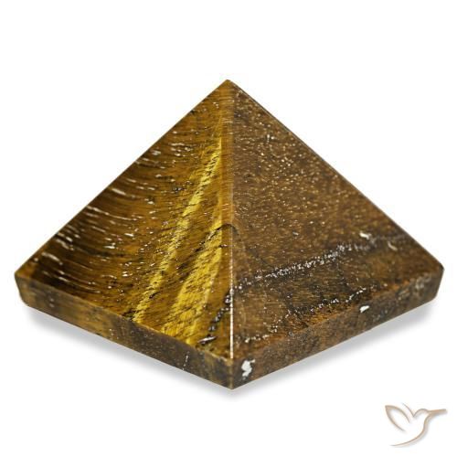 عين النمر بني ذهبي طبيعي، مربع، 72.47 قيراط، غير شفاف