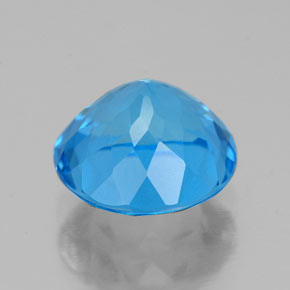 توباز طبيعي بلون أزرق سويسري، وزن ‎2.44‎ قيراط، شكل دائري، مقاس ‎8.00‎ مم