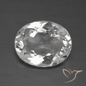 4.00ct طبيعي أبيض شفاف توباز, بيضوي, VVS-VS