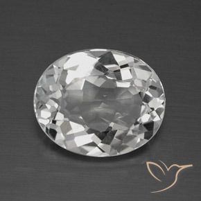 4.08ct طبيعي أبيض شفاف توباز, بيضوي, VVS