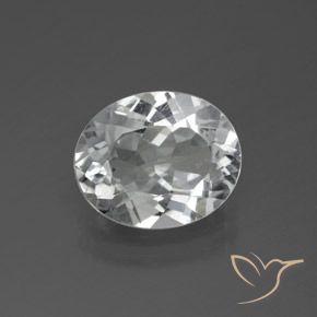 3.70ct طبيعي أبيض شفاف توباز, بيضوي, قليلا جدا