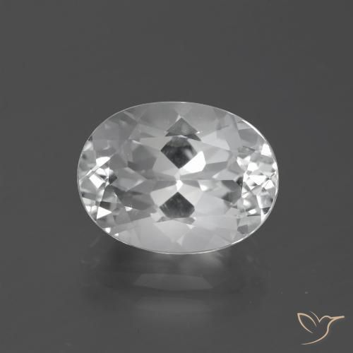 5.35ct طبيعي أبيض توباز, بيضوي, VVS