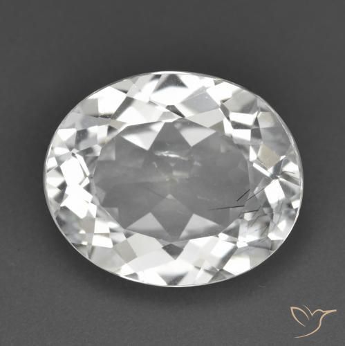 5.73ct طبيعي أبيض توباز, بيضوي, قليلا جدا
