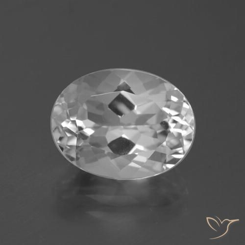 5.36ct طبيعي أبيض شفاف توباز, بيضوي, VVS