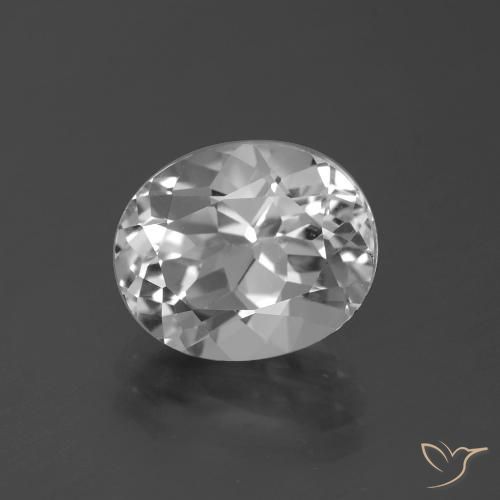5.05ct طبيعي أبيض شفاف توباز, بيضوي, VVS