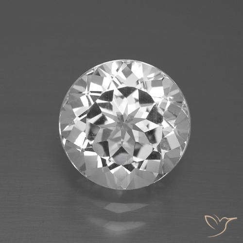 3.40ct طبيعي أبيض شفاف توباز, دائري, VVS-VS