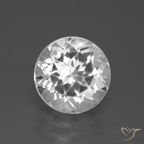 3.51ct طبيعي أبيض توباز, دائري, VVS-VS
