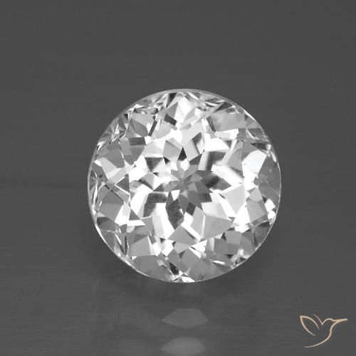4.14ct طبيعي أبيض شفاف توباز, دائري, VVS-VS