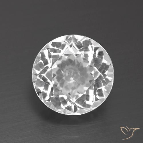 3.41ct طبيعي أبيض شفاف توباز, دائري, VVS-VS