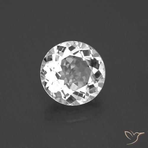 3.51ct طبيعي أبيض توباز, دائري, VVS-VS