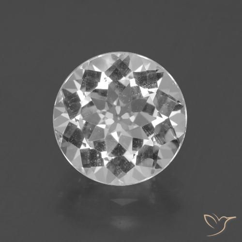 4.83ct طبيعي أبيض شفاف توباز, دائري, VVS-VS